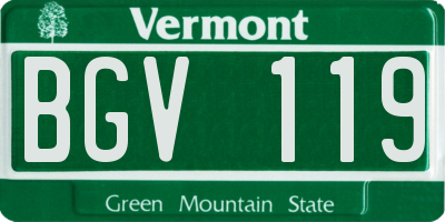VT license plate BGV119