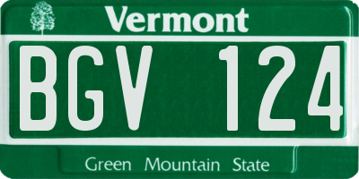 VT license plate BGV124