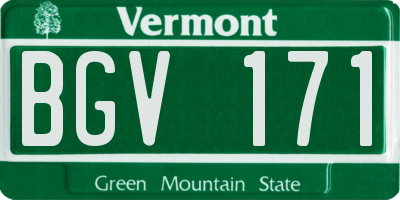 VT license plate BGV171