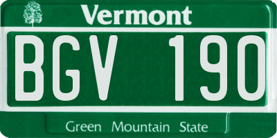 VT license plate BGV190