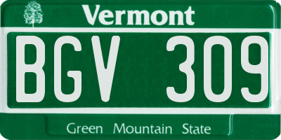 VT license plate BGV309