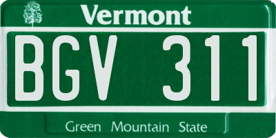 VT license plate BGV311