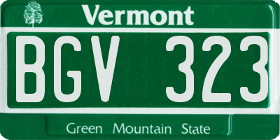 VT license plate BGV323
