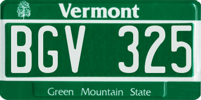 VT license plate BGV325