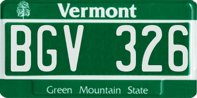 VT license plate BGV326