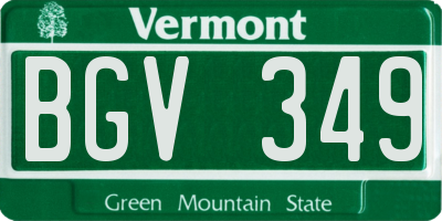 VT license plate BGV349