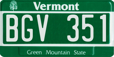 VT license plate BGV351