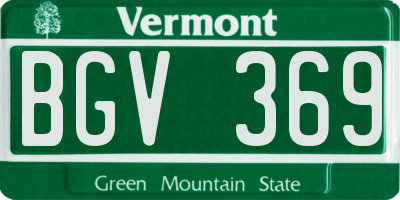 VT license plate BGV369