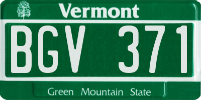 VT license plate BGV371