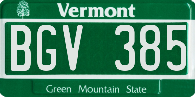 VT license plate BGV385
