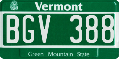VT license plate BGV388