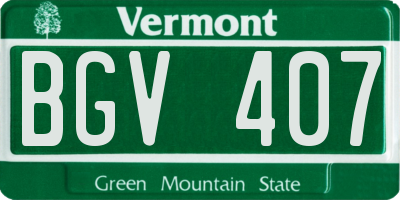 VT license plate BGV407