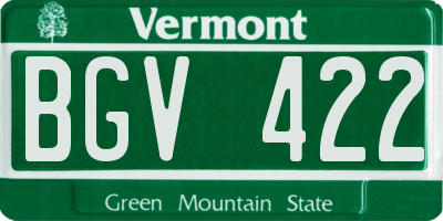 VT license plate BGV422