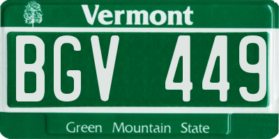 VT license plate BGV449