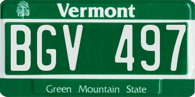 VT license plate BGV497