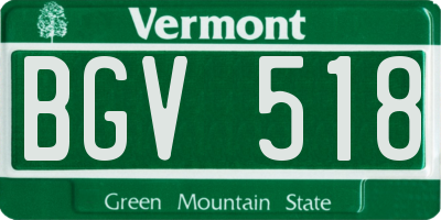 VT license plate BGV518