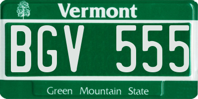 VT license plate BGV555