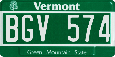 VT license plate BGV574