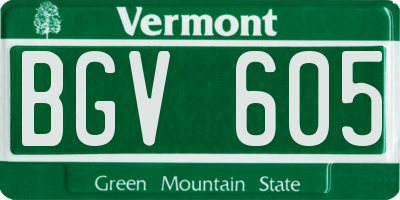 VT license plate BGV605