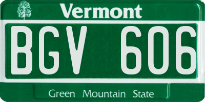 VT license plate BGV606