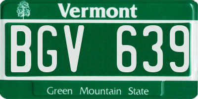 VT license plate BGV639