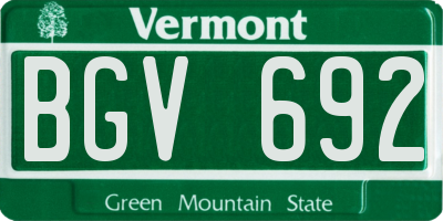 VT license plate BGV692
