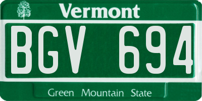 VT license plate BGV694