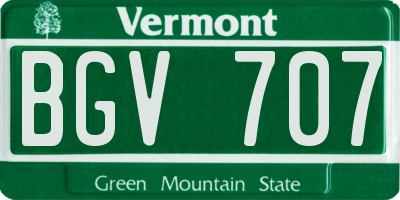 VT license plate BGV707