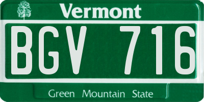 VT license plate BGV716