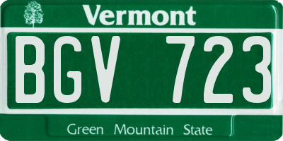 VT license plate BGV723