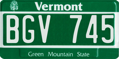 VT license plate BGV745