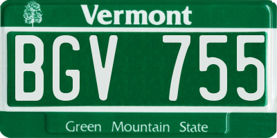 VT license plate BGV755