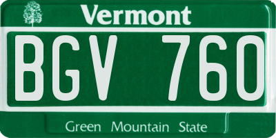 VT license plate BGV760