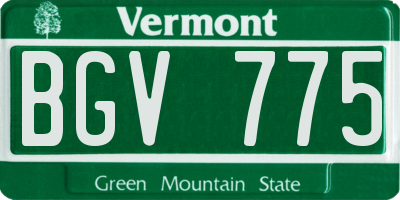VT license plate BGV775