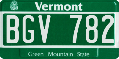 VT license plate BGV782