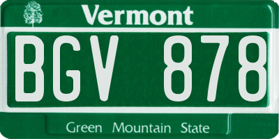 VT license plate BGV878