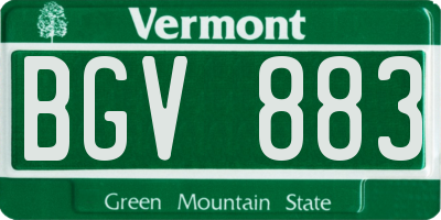 VT license plate BGV883