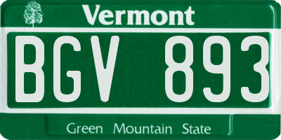 VT license plate BGV893