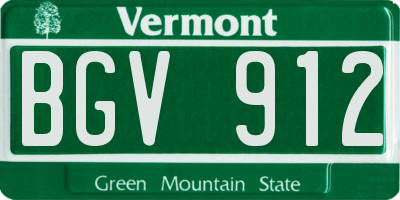 VT license plate BGV912