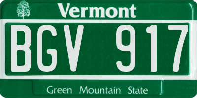 VT license plate BGV917
