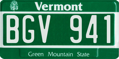 VT license plate BGV941