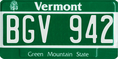 VT license plate BGV942