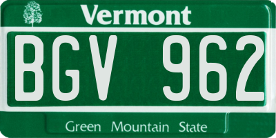 VT license plate BGV962