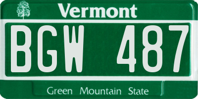VT license plate BGW487