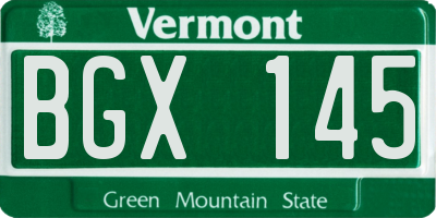 VT license plate BGX145