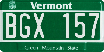 VT license plate BGX157