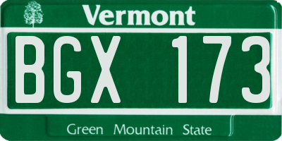 VT license plate BGX173