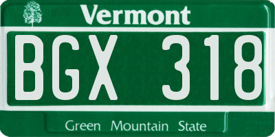 VT license plate BGX318