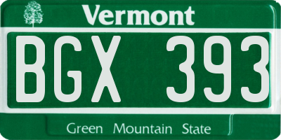 VT license plate BGX393