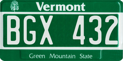 VT license plate BGX432